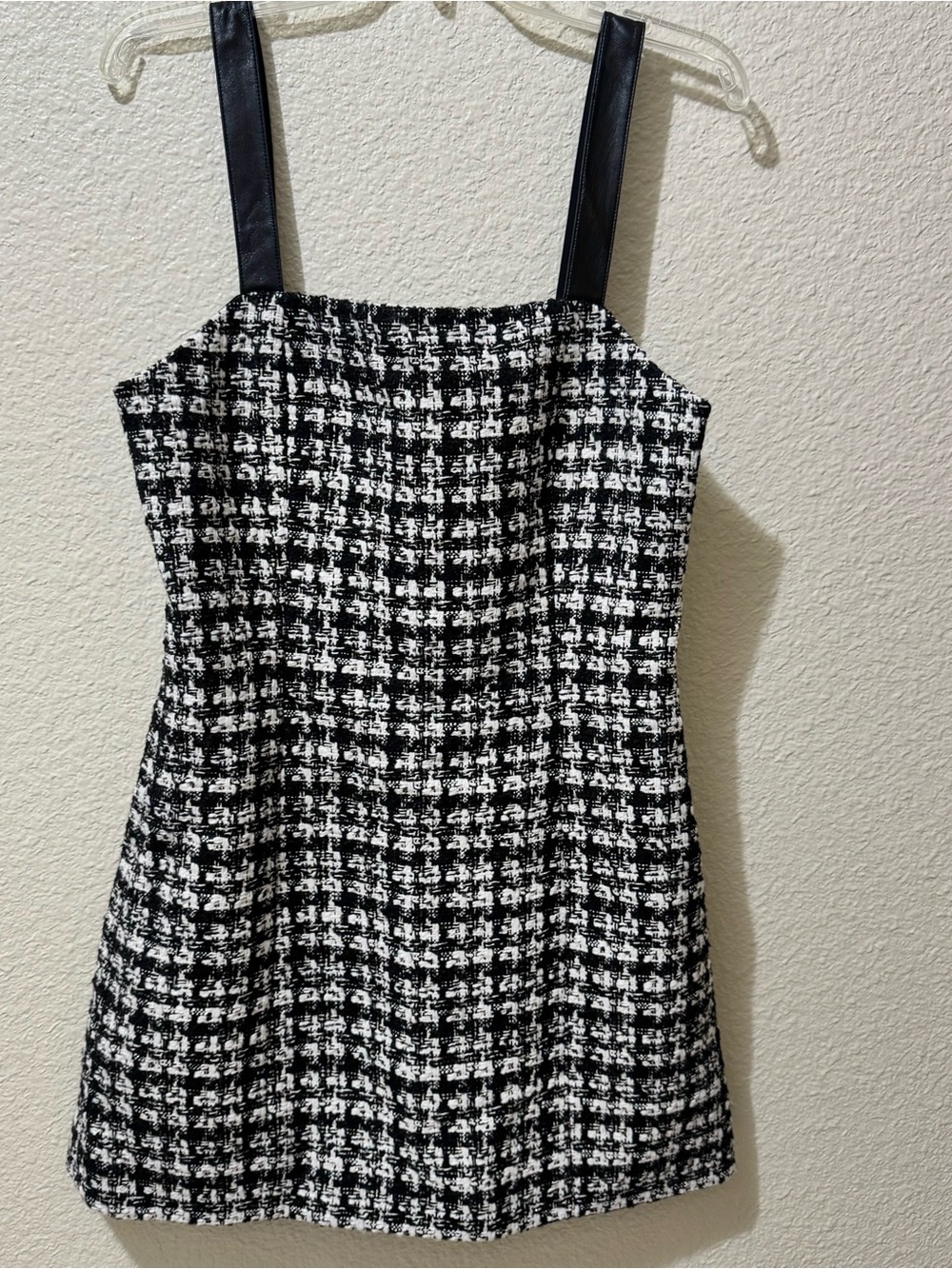 Alice Olivia Stacey Bendet Black & White Tweed Mini Dress sz 10